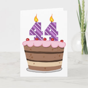 Age 44 on Birthday Cake Card