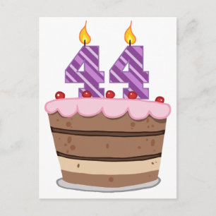 Age 44 on Birthday Cake Postcard