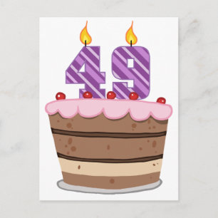 Age 49 on Birthday Cake Postcard