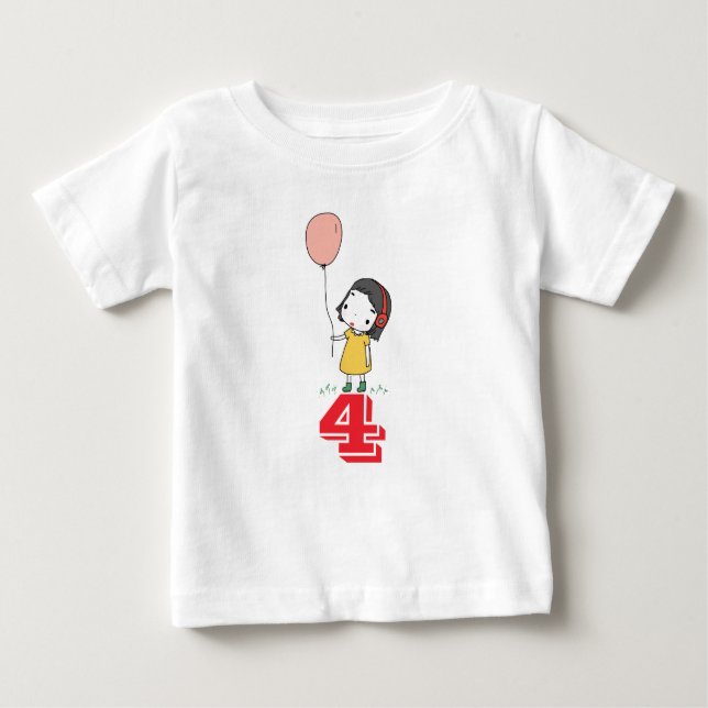 AGE 4 (FOUR) GIRLS KIDS T-SHIRTS (Front)