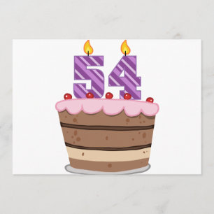 Age 54 on Birthday Cake Card