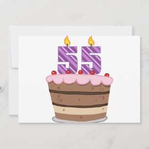 Age 55 on Birthday Cake Card