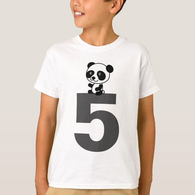 AGE 5 FIVE PANDA BEAR T-Shirts (Front)