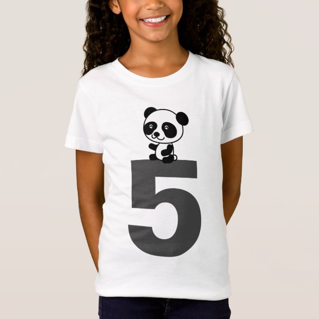 AGE 5 FIVE PANDA BEAR T-Shirts (Front)