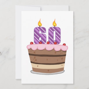 Age 60 on Birthday Cake Card