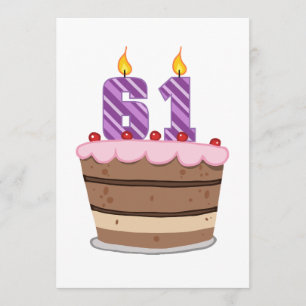 Age 61 on Birthday Cake Card