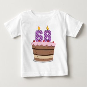 Age 68 on Birthday Cake Baby T-Shirt
