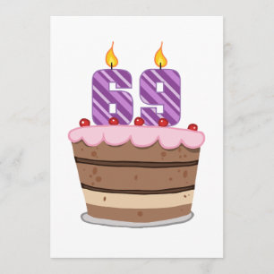 Age 69 on Birthday Cake Card