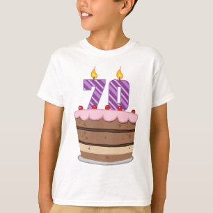 Age 70 on Birthday Cake T-Shirt