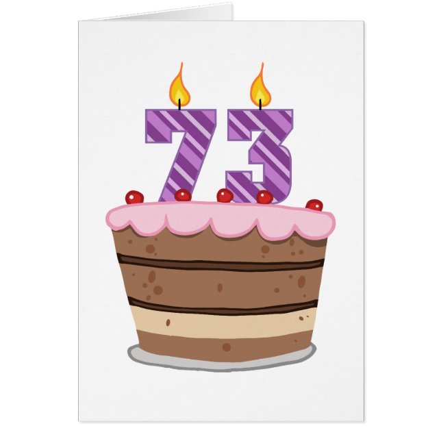 Age 73 on Birthday Cake (Front)