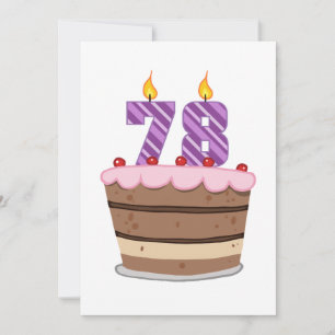 Age 78 on Birthday Cake Card