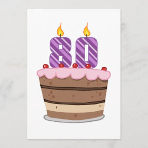 Age 80 on Birthday Cake Card