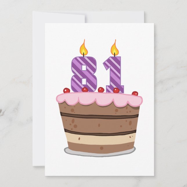 Age 81 on Birthday Cake Card (Front)