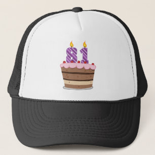 Age 81 on Birthday Cake Trucker Hat