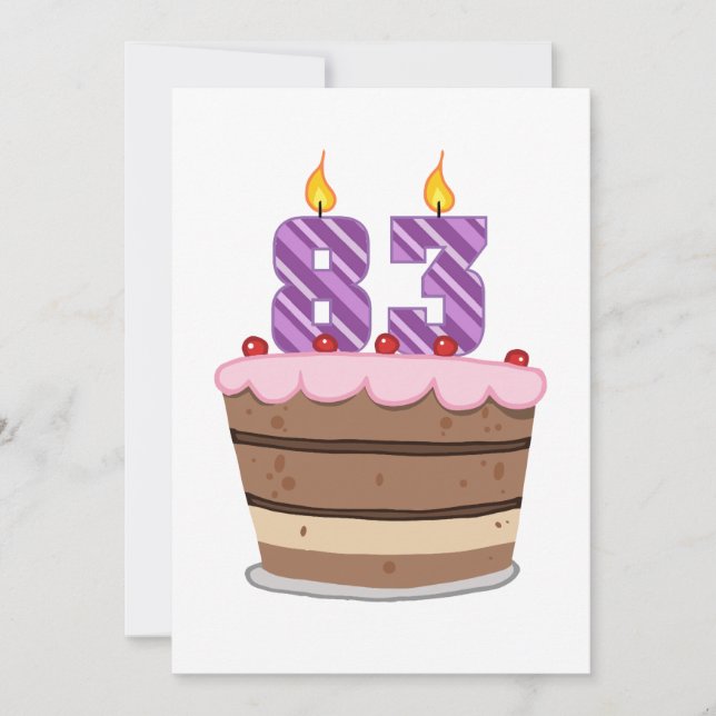 Age 83 on  Birthday Cake Card (Front)