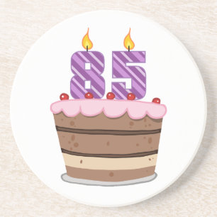 Age 85 on Birthday Cake Coaster