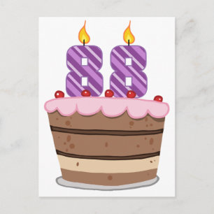Age 88 on Birthday Cake Postcard