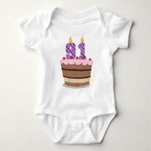 Age 91 on Birthday Cake Baby Bodysuit