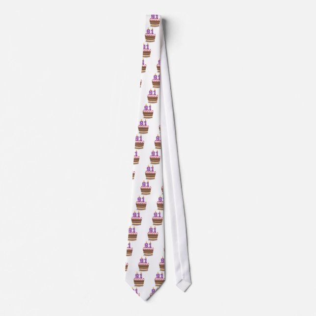 Age 91 on Birthday Cake Tie (Front)