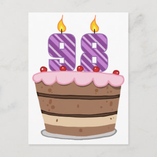 Age 98 on Birthday Cake Postcard