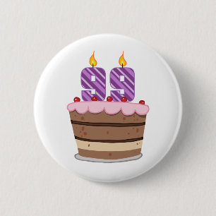 Age 99 on Birthday Cake 6 Cm Round Badge