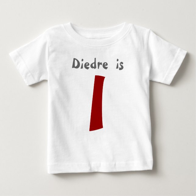 Age and Name  Customisable 1st Birthday Tshirt (Front)