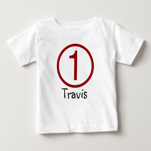 Age and Name  Customisable 1st Birthday Tshirt (Front)