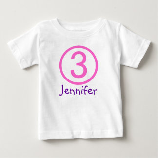 Age and Name Customisable 3rd Birthday Tshirt