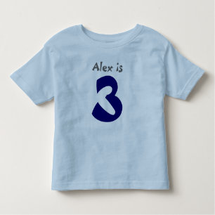 Age and Name  Customisable 3rd Birthday Tshirt