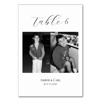 Age Childhood Photos Wedding Table Card Numbers