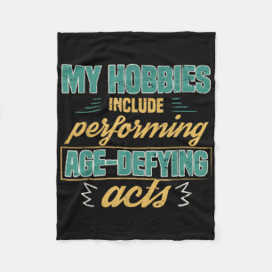 Age Defying Acts Funny Old Retirement Grandparents Fleece Blanket