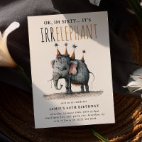 Age is IRRELEPHANT' Funny Whimsical Birthday