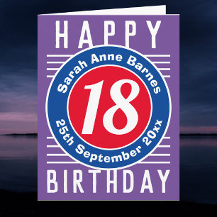 Age, Name, & Date on an 18th Birthday Card