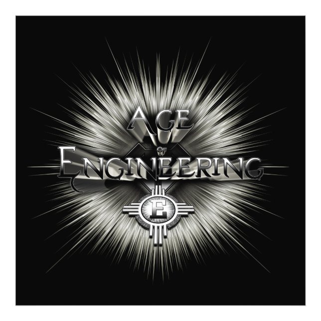 Age Of Engineering Typography Artwork Photo Print (Front)