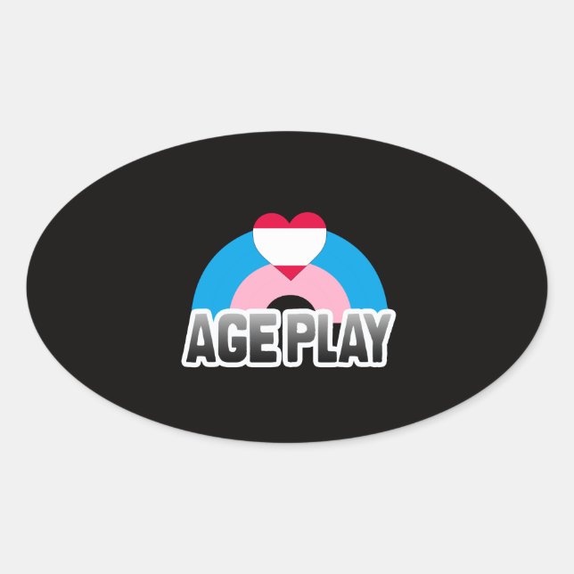 Age Play Pride Oval Sticker (Front)