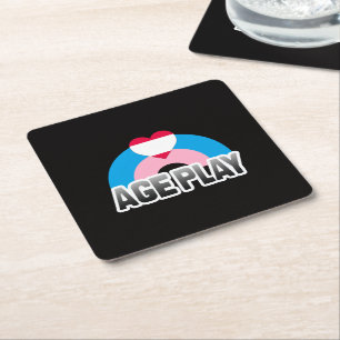 Age Play Pride Square Paper Coaster