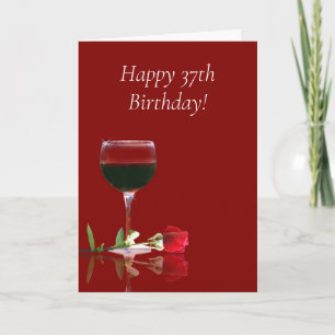 Age Specific 37th Wine Happy Birthday Card