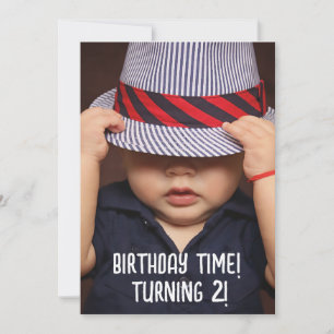 AGE TWO 2 CHILD'S PHOTO PARTY INVITATIONS
