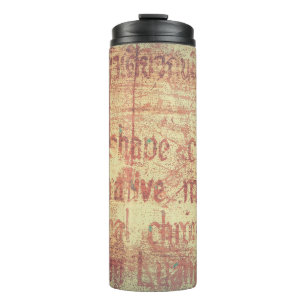 Aged aluminium background thermal tumbler