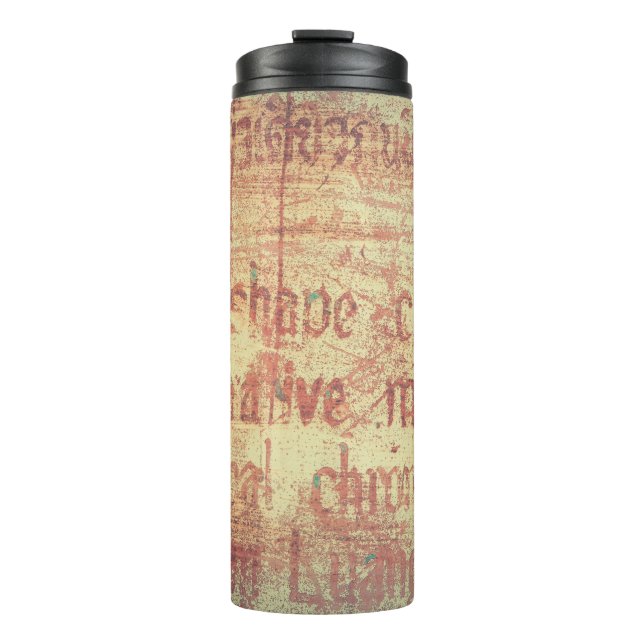 Aged aluminium background thermal tumbler (Front)