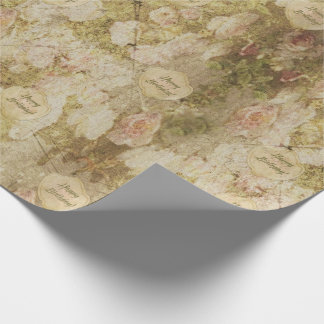 Aged and Faded Victorian Rose - Birthday Wrapping Paper
