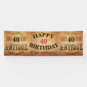 Aged, Antique and Vintage 40th Birthday 🎈 Desig Banner