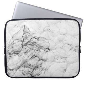 aged black and white postcard stylizationabstract, laptop sleeve