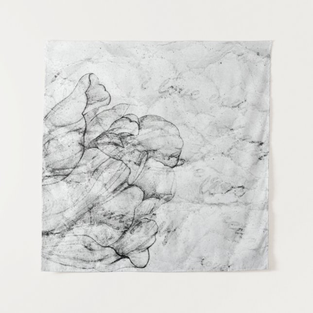 aged black and white postcard stylizationabstract, tapestry (Front)