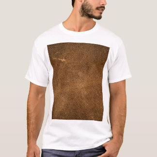 Aged Brown Leather: Classic Texture T-Shirt