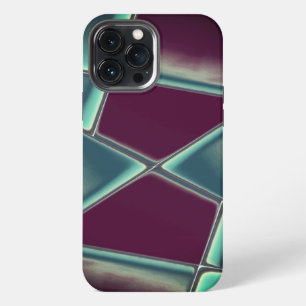 Aged burgundy and green in trapezoidal rectangles iPhone 13 pro max case