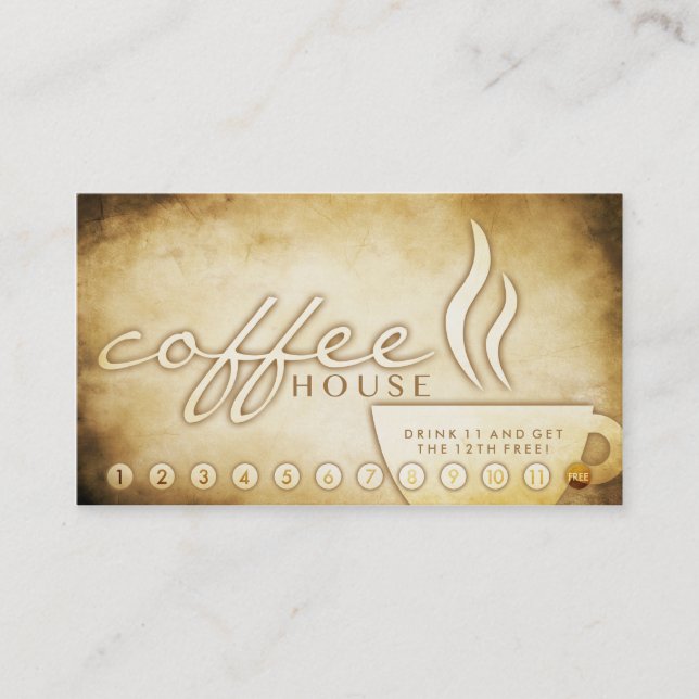 aged coffee house loyalty card (Front)