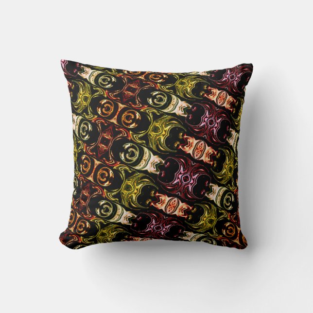 Aged coloured twisted plates, curved shapes, dark cushion (Front)