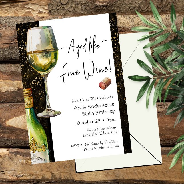 Aged Fine Wine 50th Birthday Invitation (Creator Uploaded)
