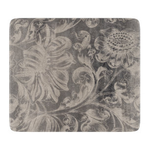 Aged Floral Cutting Board